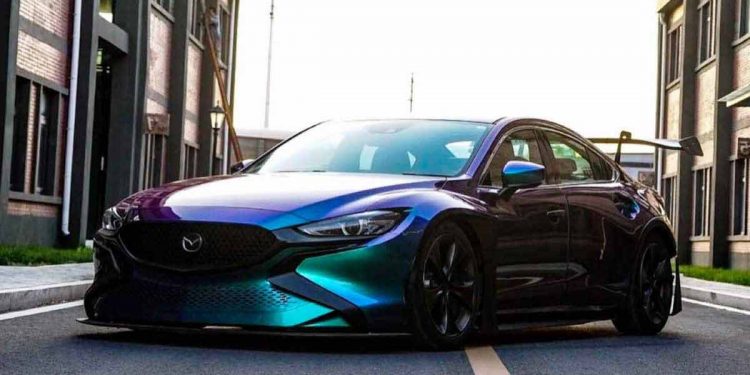 全球唯一!Mazda 6 改装实战,采用渐变极光绿配色+ Wide Body 客制化套件!