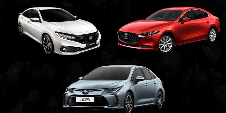 Honda Civic VS Mazda 3 VS Toyota Corolla！日系 C-Segment 车价，配备，保养费用大比拼！你选哪一辆？