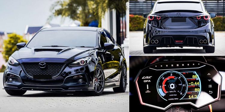 本地改装实战：Mazda 3 BM！全面改装升级，暗紫色车漆 + 客制化 BodyKit 就是杀！