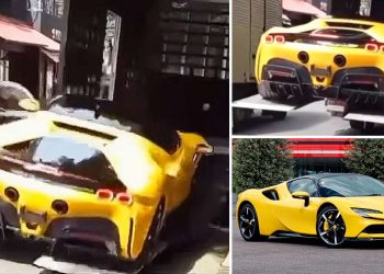 车主心疼死了！身价约500万令吉的 Ferrari SF90 Stradale 意外从运输车上跌下，名副其实的“落地百万超跑”！