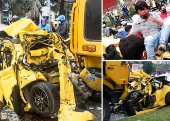 惊心动魄！Perodua Myvi 被失控罗里连环撞成废铁，所幸 Myvi 车主得以获救！