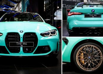 2021 BMW M4 Competition 升级 M Performance 改装套件 + “薄荷绿”车漆，这颜值小姐姐都抵挡不住！