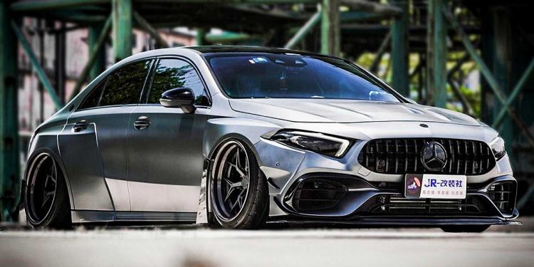 改装实战：Mercedes-AMG A35！爆龟宽体+超低趴风格的 AMG 能有多帅？看了这辆 A35 你就知道了！