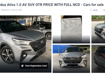 二手车比新车贵！Perodua Ativa 1.0AV 二手市场开价 RM75,800，比新车价还贵！好处是不用等车？