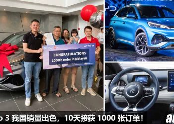 订单突破 1000 张！比亚迪 BYD Atto 3 我国 10 天接获 1000 张订单，再次证明了电动车很受欢迎！