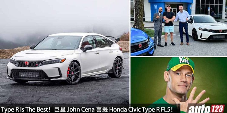 Type R Is The Best!恭喜巨星 John Cena 喜提新车 Honda Civic Type R FL5,同时还订购一套 TE37 锻造轮圈!