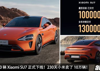 Xiaomi SU7 再创记录！第 100,000 辆 SU7 正式下线，只用了 230 天，小米汽车卖出了 10 万辆！
