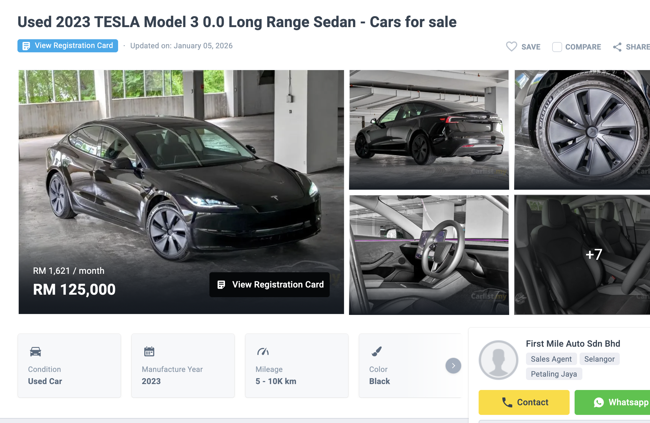 便宜了RM93,000！二手Tesla Model 3（Long Range）只需RM125,000 买到，满电可走600KM！ - AUTO123