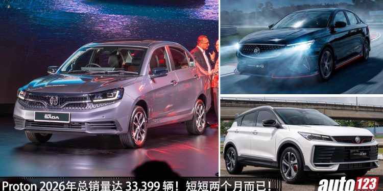 恭喜 Proton！Proton 2026 年总销量达 33,399 辆（1月/2月），Saga 称霸冠军宝座！