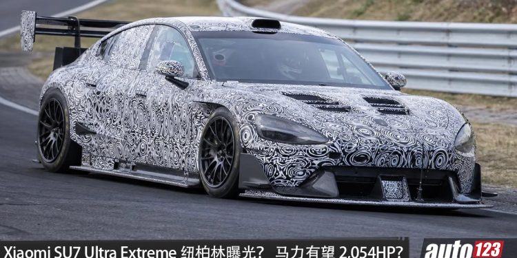 Xiaomi SU7 Ultra Extreme 纽柏林曝光？有望搭载四马达，马力或高达 2,054HP，大型尾翼加持，挑战 Porsche Taycan Turbo GT！